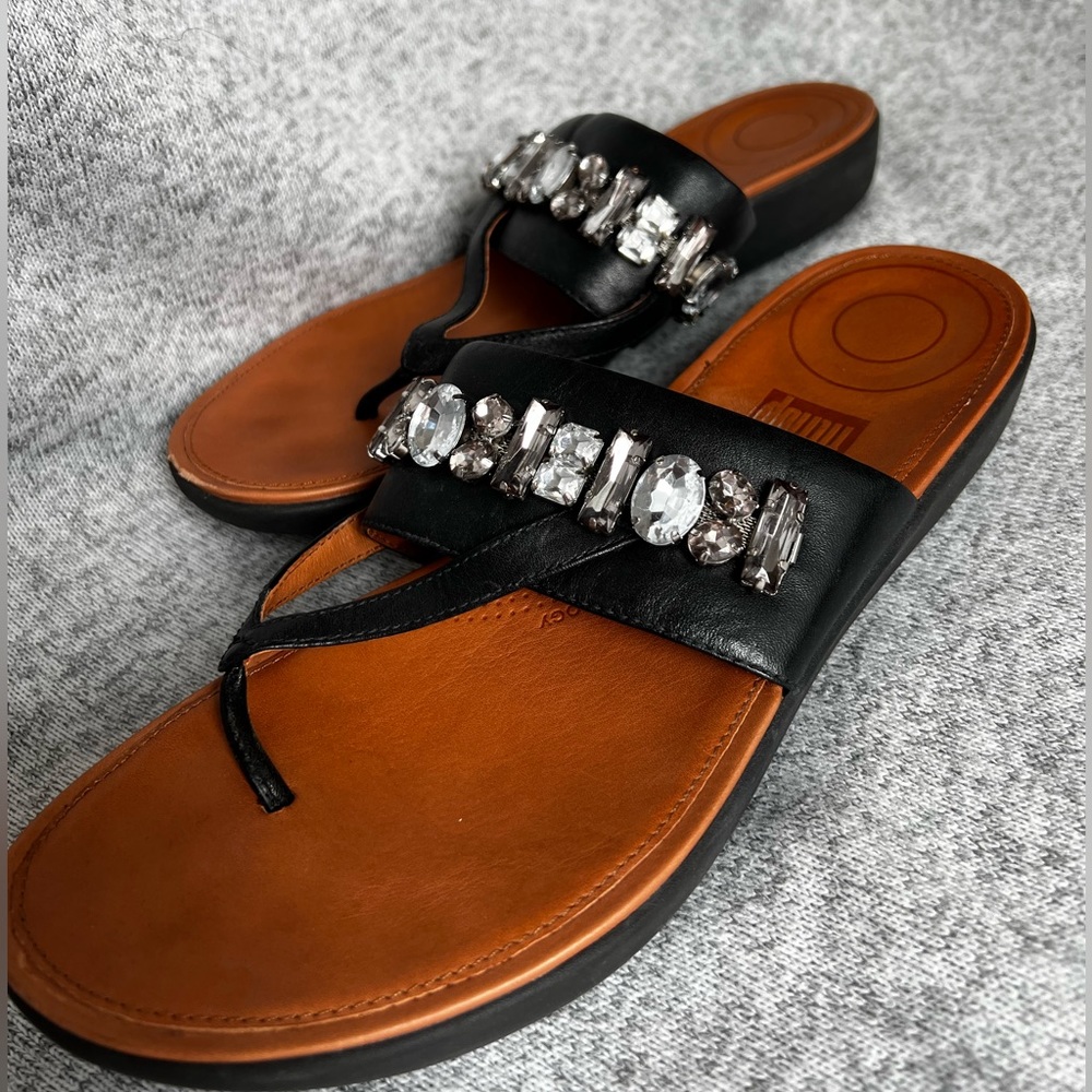 FitFlop jeweled leather sandals - 8